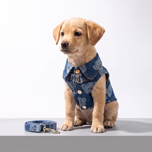 Dog Harness + Leash - Chic Denim