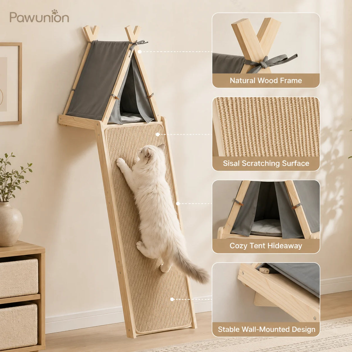 Wall-Mounted Cat Climber - PawUnion
